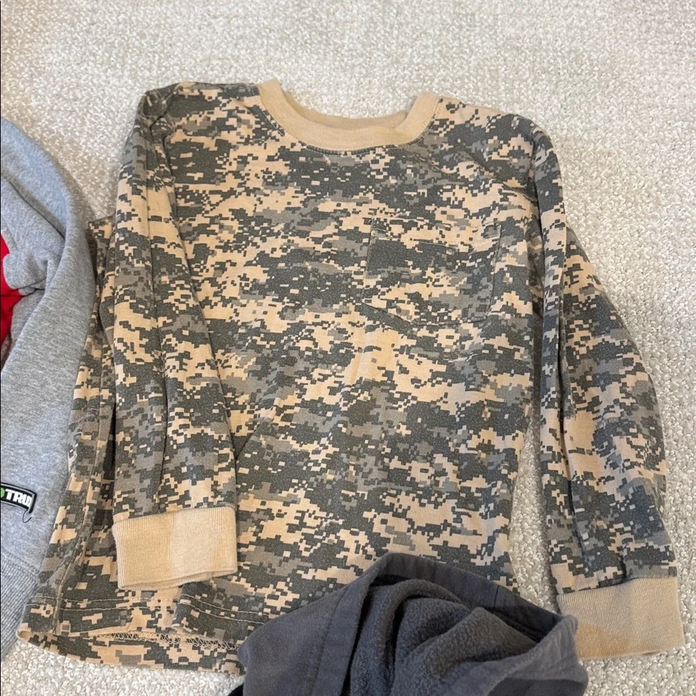 Lot Boys Zip Up Sweatshirt Long Sleeve Camo DinoTrex Minecraft